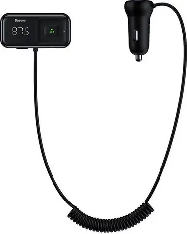 Baseus CCMT000201 T Shaped S-16 Nabiječka do auta s Bluetooth přehrávačem černá / 2x USB-A 