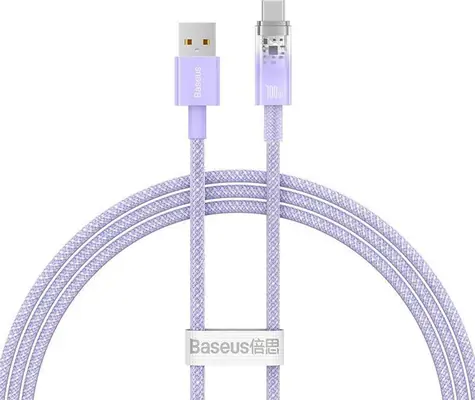 Baseus CATS010405 Kabel USB-A (M) - USB-C (M) 1 m fialová / 100W / QC 3.0