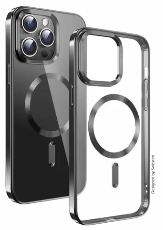 SWISSTEN CLEAR JELLY MagStick METALLIC Pouzdro pro Apple iPhone 14 černá 