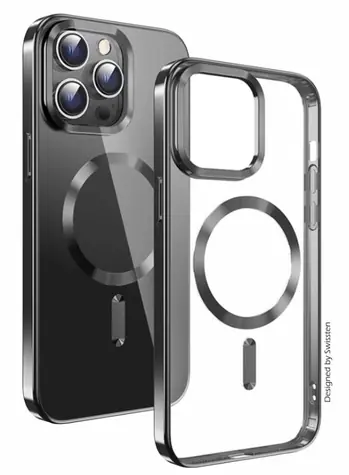 SWISSTEN CLEAR JELLY MagStick METALLIC Pouzdro pro Apple iPhone 15 černá 