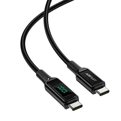 Acefast Kabel USB-C (M) - USB-C (M) 2 m černá / 100W / displej