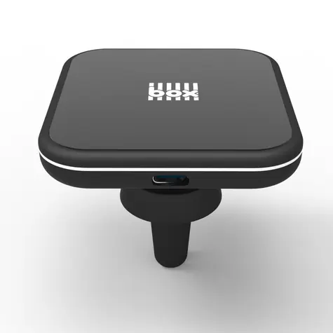 BOX Products Držák na mobil do mřížky ventilace auta s bezdrátovým nabijením černá / magnetický / 10W