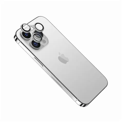 FIXED Camera Glass Ochranná skla čoček fotoaparátů pro Apple iPhone 15 Pro/15 Pro Max stříbrná