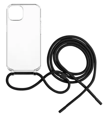 FIXED Pure Neck Pouzdro s černou šňůrkou na krk pro Apple iPhone 15