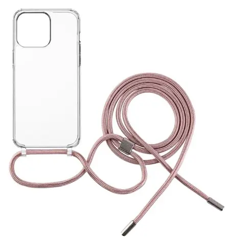 FIXED Pure Neck Pouzdro s růžovou šňůrkou na krk pro Apple iPhone 15 Pro