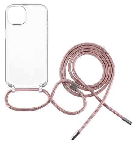 FIXED Pure Neck Pouzdro s růžovou šňůrkou na krk pro Apple iPhone 15 Plus