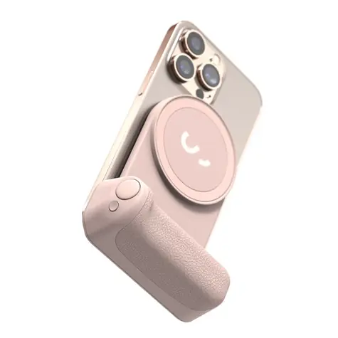 ShiftCam SnapGrip Rychloupínací grip na smartphony růžová / MagSafe / 3200mAh / Bluetooth spoušť