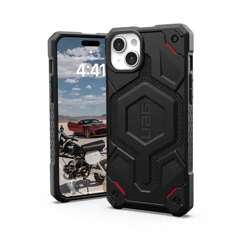 UAG Monarch Pro MagSafe ochranný kryt pro Apple iPhone 15 Plus (Kevlar Black) černá 