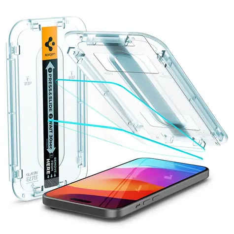 Spigen Glass tR EZ Fit ochranné sklo pro Apple iPhone 15 Plus 2ks čirá 