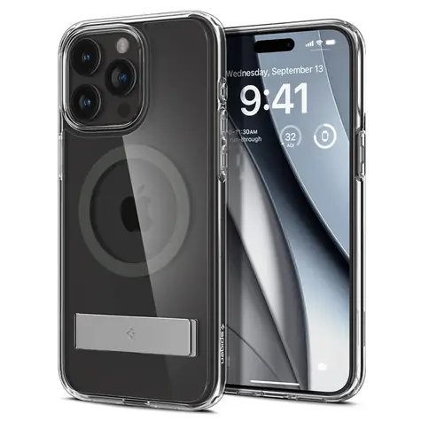 Spigen Ultra Hybrid S MagSafe ochranný kryt pro Apple iPhone 15 Pro Max čirá 