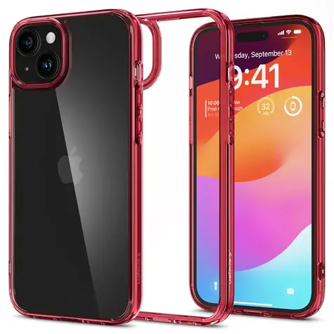 Spigen Ultra Hybrid ochranný kryt pro Apple iPhone 15 červená 