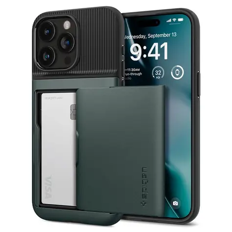 Spigen Slim Armor CS ochranný kry pro Apple iPhone 15 Pro Max zelená 