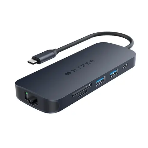 Hyper EcoSmart Gen.2 USB-C Hub 8v1 černá / USB-C / 2x USB-A / microSD / SD / Ethernet 