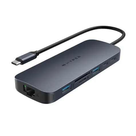 Hyper EcoSmart Gen. 2 USB-C Hub 11v1 černá / 2x USB-C / 2x USB-A / microSD / SD / Ethernet / jack 3.5 mm / 2x HDMI 4K