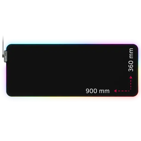 Lorgar Steller 913 (XL) černá / Herní podložka pod myš / RGB / 900 x 360 x 3 mm
