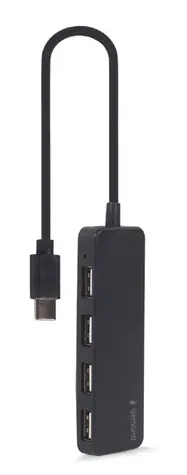 Gembird UHB-CM-U2P4-01 černá / USB-C rozbočovač / 4x USB 2.0