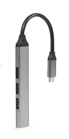 Gembird UHB-CM-U3P1U2P3 stříbrná / USB-C rozbočovač / 3x USB 2.0 / 1x USB 3.0