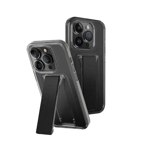 Uniq Heldro Mount+ ochranný kryt na Apple iPhone 15 Pro se stojánkem Vapour (Smoke)