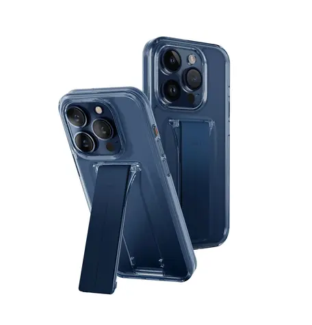 Uniq Heldro Mount+ ochranný kryt na Apple iPhone 15 Pro se stojánkem Ultramarine (Deep modrá)