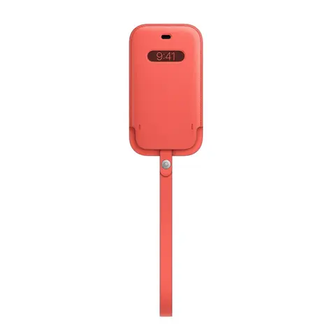 Apple Leather Sleeve s MagSafe pro iPhone 12 mini růžový citrus