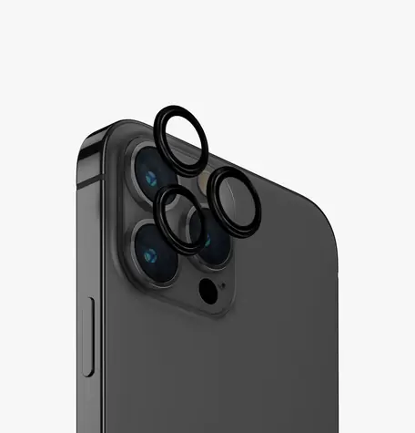 Uniq Optix hliníkové ochranné sklo na čočku fotoaparátu pro Appple iPhone 15 Pro Midnight (black)