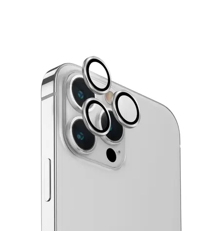 Uniq Optix hliníkové ochranné sklo na čočku fotoaparátu pro Appple iPhone 15 Pro Max Sterling (Silver)
