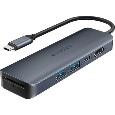 Hyper HyperDrive Next 6 Port USB-C Hub modrá / USB rozbočovač / 2x USB-A 3.2 / 2x USB-C 3.2 / HDMI / čtečka SD karet