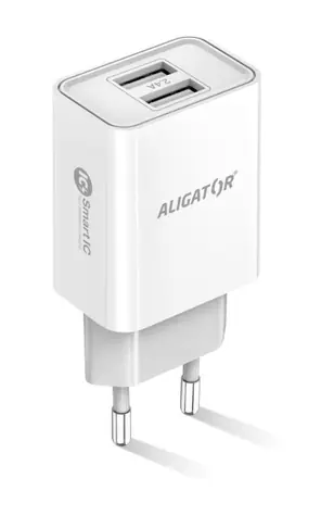 Aligator Chytrá síťová nabíječka 2.4A bílá / 2xUSB / smart IC / doprodej