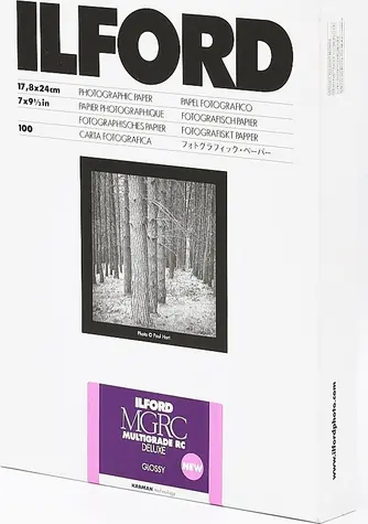 Ilford MG RC DL 1M (8.9 x 12.7 cm) / 100 listů / černobílý fotografický papír / lesklý
