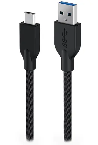 GENIUS ACC-A2CC-3A Kabel USB-A (M) - USB-C (M) 1 m černá / opletený / QC 3.0