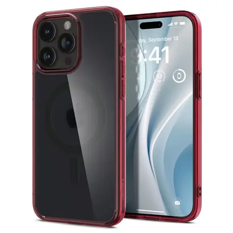 Spigen Ultra Hybrid MagSafe ochranný kryt pro Apple iPhone 15 Pro frost deep red 