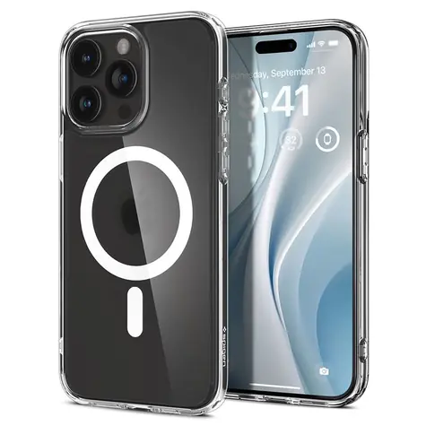 Spigen Ultra Hybrid MagSafe ochranný kryt pro Apple iPhone 15 Pro frost clear 