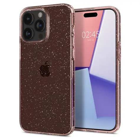 Spigen Liquid Crystal Glitter ochranný kryt pro Apple iPhone 15 Pro rose quartz 