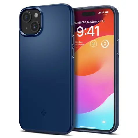 Spigen Thin Fit ochranný kryt pro Apple iPhone 15 Plus navy blue