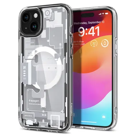 Spigen Ultra Hybrid MagSafe ochranný kryt pro Apple iPhone 15 Plus zero one white 