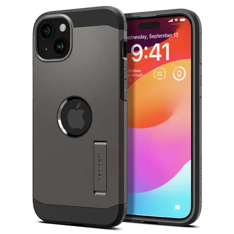 Spigen Tough Armor MagSafe ochranný kryt pro Apple iPhone 15 gunmetal 