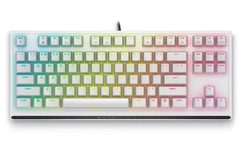 DELL AW420K Alienware Tenkeyless Lunar light / Herní klávesnice / USB-A 2.0 / CHERRY MX RED / RGB / US layout