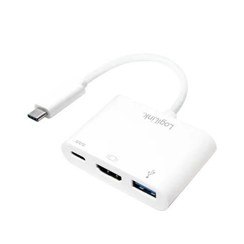 LogiLink UA0258 bílá / USB-C Hub / 1x USB-C / 1x USB-A / 1x HDMI