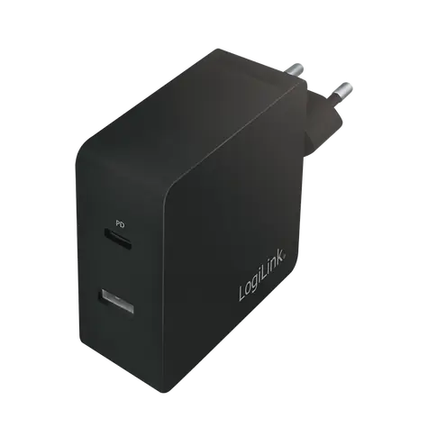 LogiLink PA0213 černá / Nabíjecí adaptér / 1x USB-A / 1x USB-C / 65W