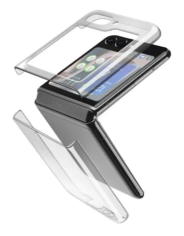 CellularLine Clear Duo Zadní kryt s ochranným rámečkem pro Samsung Galaxy Z Flip5 čirá 