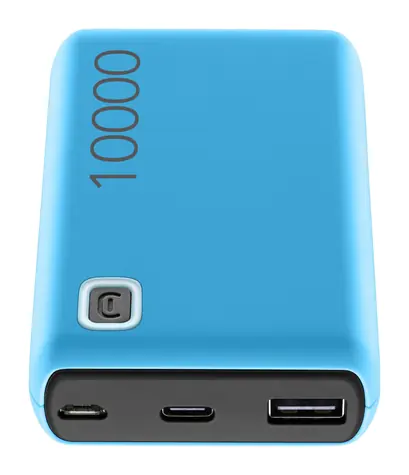 CellularLine Essence 10000 mAh modrá / Power banka / USB-A / USB-C / microUSB