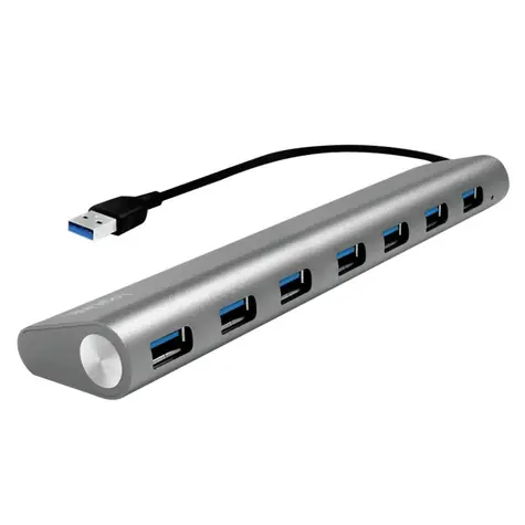 LogiLink UA0308 stříbrná / USB Hub / 7x USB 3.0 / USB-A vstup