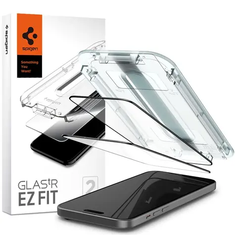 Spigen Glass tR EZ Fit 2 Pack ochranné sklo pro Apple iPhone 15 Pro FC černá