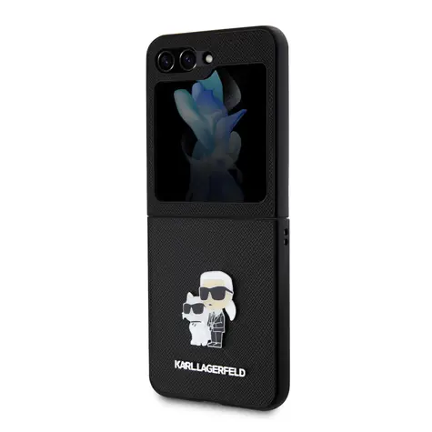 Karl Lagerfeld PU Saffiano Karl and Choupette NFT Zadní Kryt pro Samsung Galaxy Z Flip 5 černá / doprodej