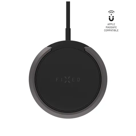 FIXED MagPad Bezdrátová nabíječka s podporou uchycení MagSafe a stojánkem 15W černá