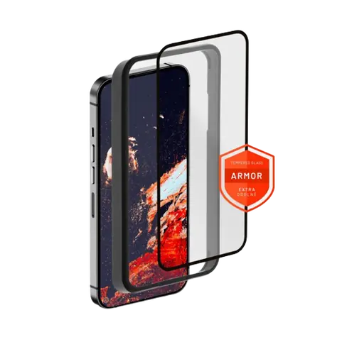 FIXED Armor Prémiové ochranné tvrzené sklo s aplikátorem pro Apple iPhone 15 Plus černá