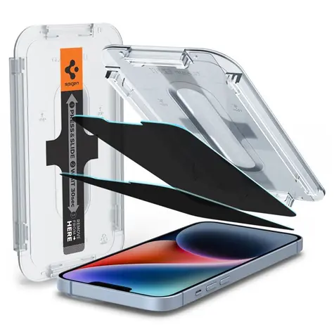 Spigen Glass tR EZ Fit Privacy ochranné sklo pro Apple iPhone 16e/14/13/13 Pro čirá 2ks 