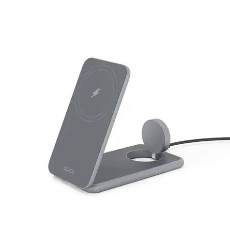 Epico Mag+ Foldable Bezdrátový nabíjecí stojánek šedá / Magsafe