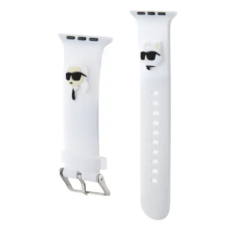 Karl Lagerfeld Karl and Choupette Head NFT Řemínek pro Apple Watch 42/44/45/49 bilá