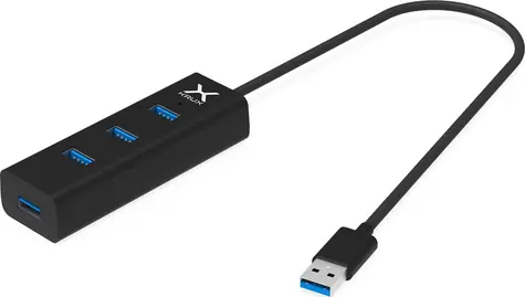 KRUX USB hub černá / USB rozbočovač / 4x USB-A 3.0 